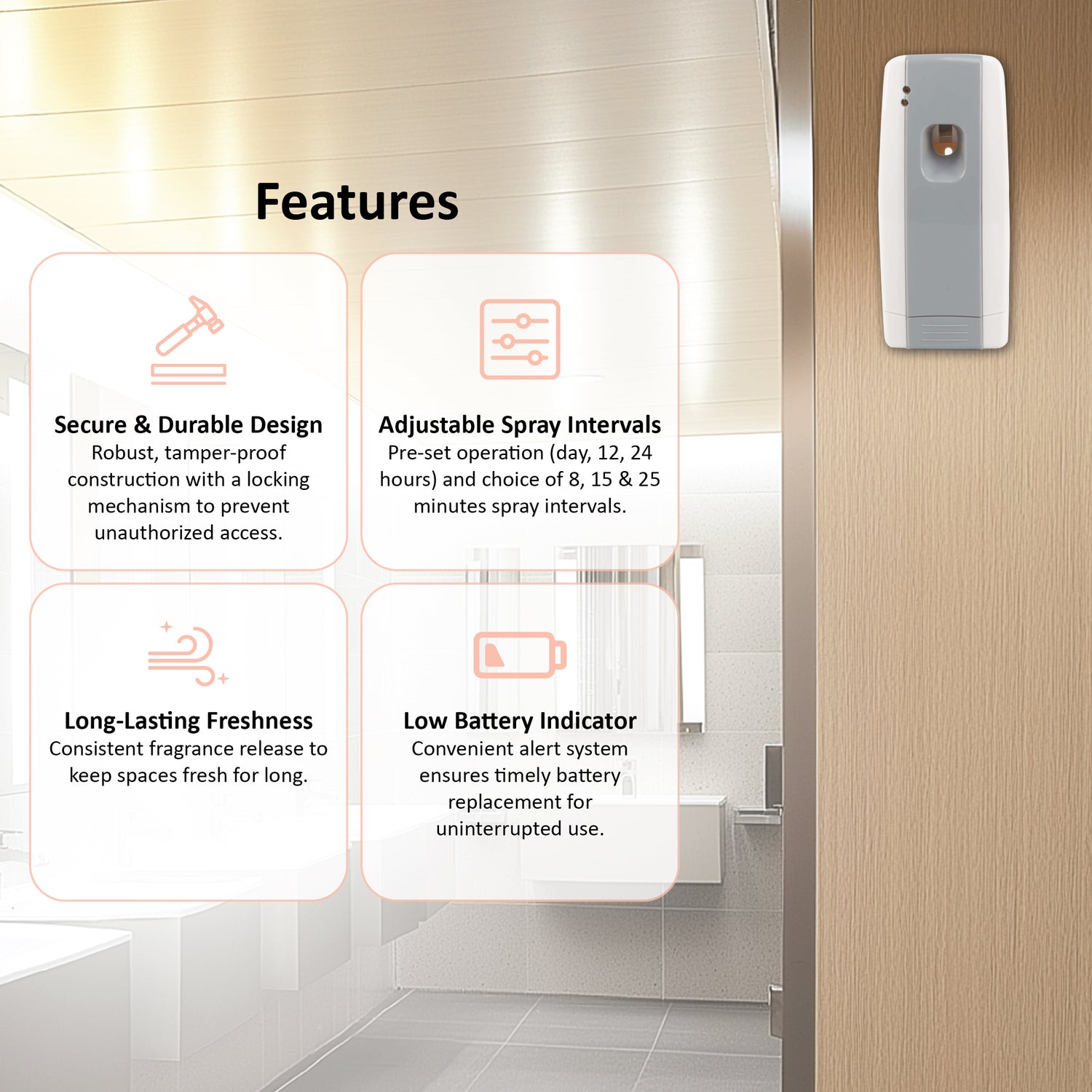 AD7100 NuTech Air Freshener Dispenser White Grey