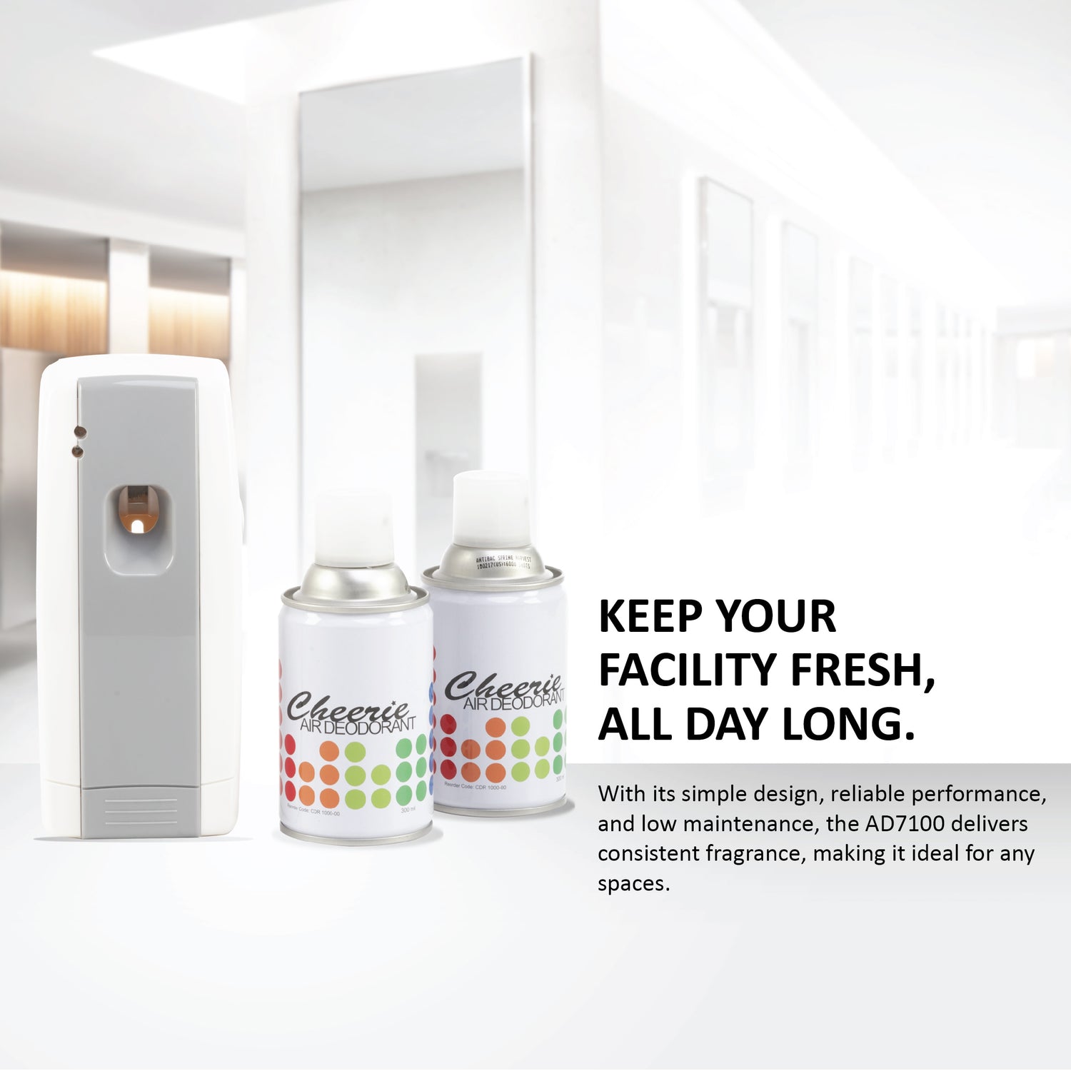 AD7100 NuTech Air Freshener Dispenser White Grey