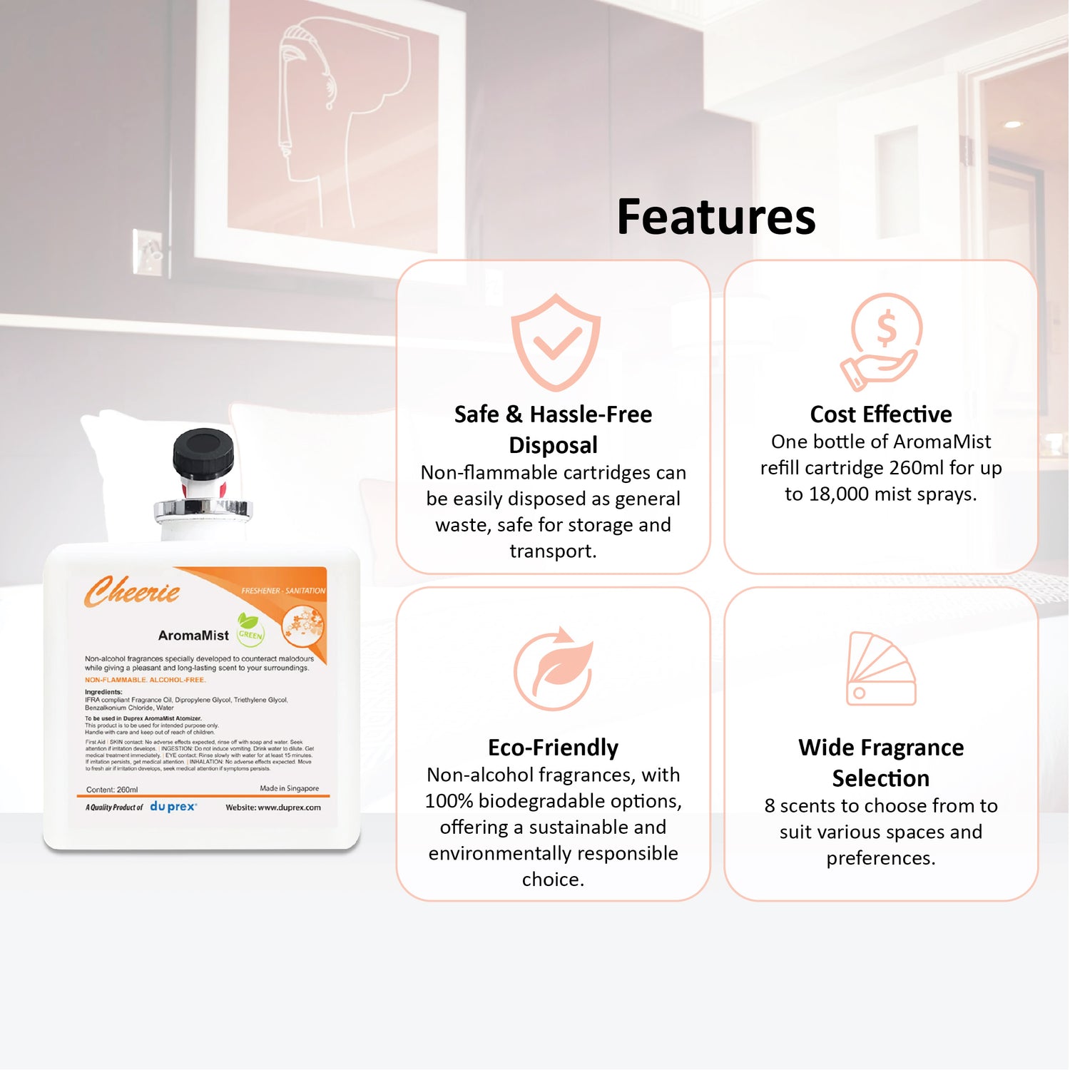 Cheerie® AromaMist Refill 260ml 1 box x 3 cartridges