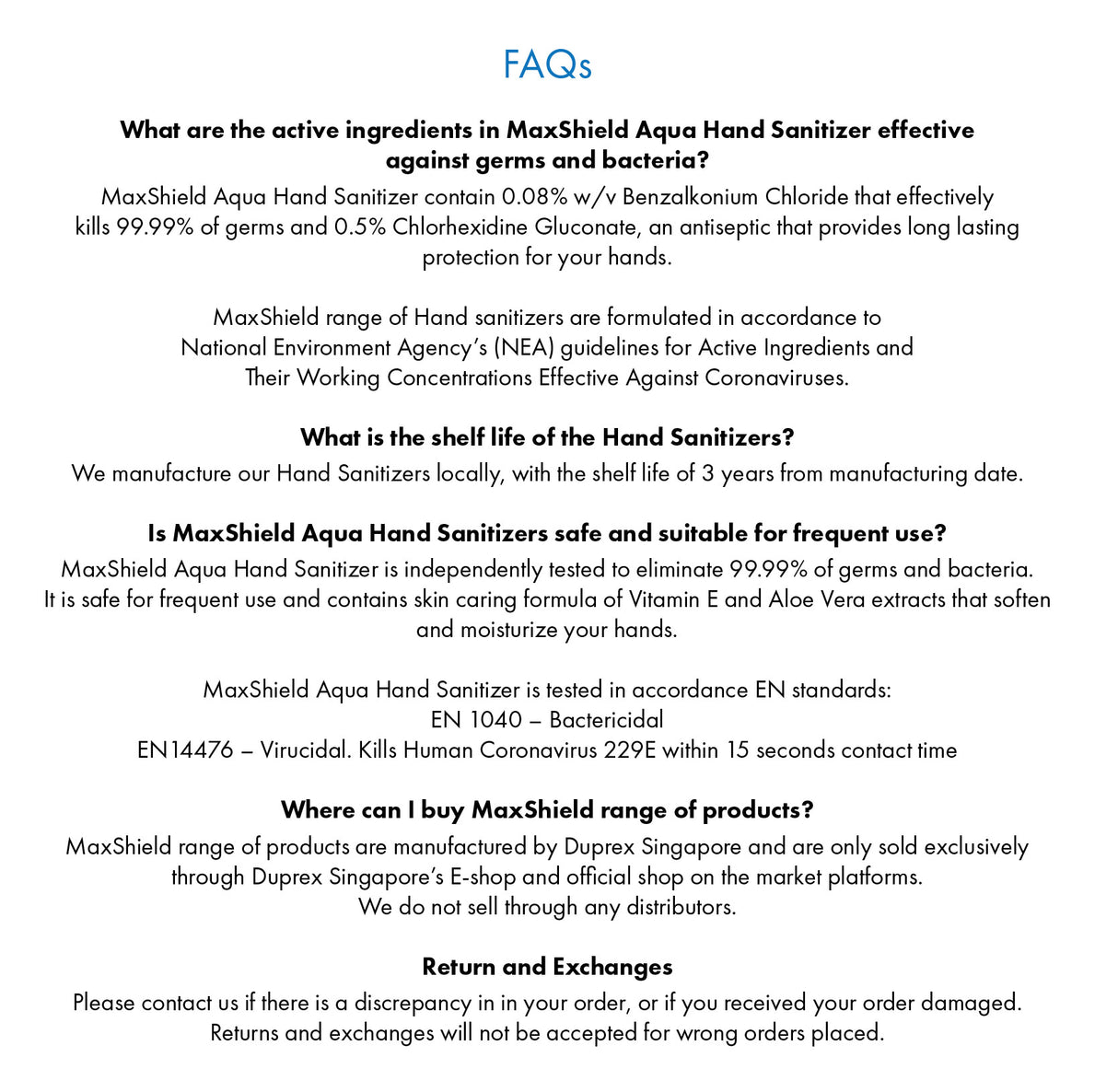 MaxShield® Aqua Hand Sanitizer Water-Based Hand Rub