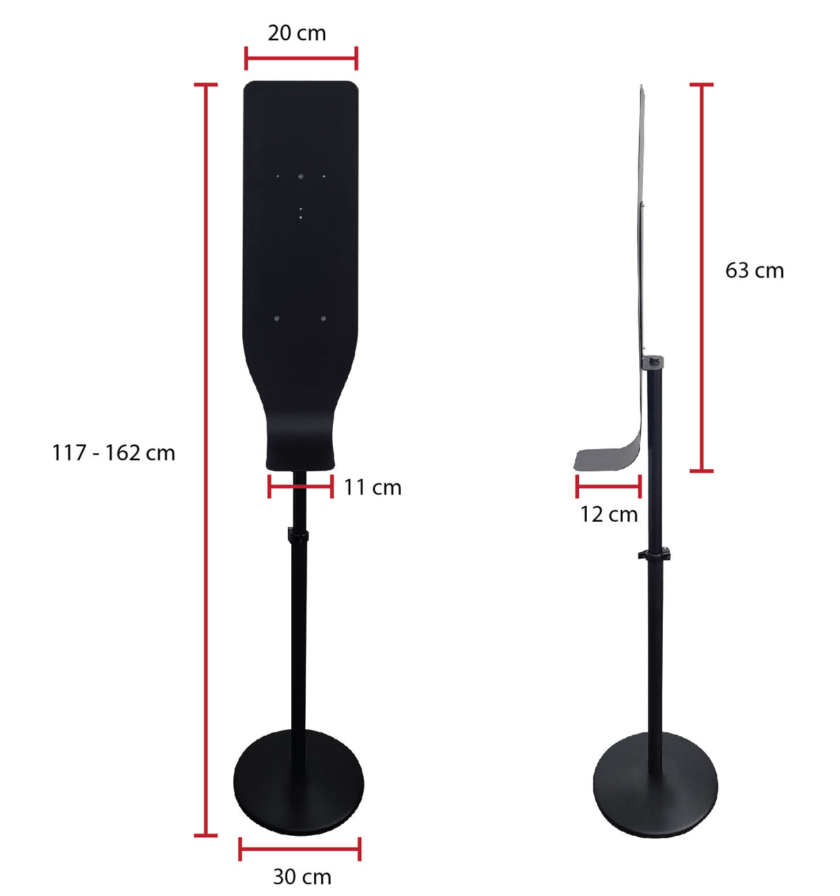EQA1632-4 Adjustable Metal Floor Stand (Dispenser not included)