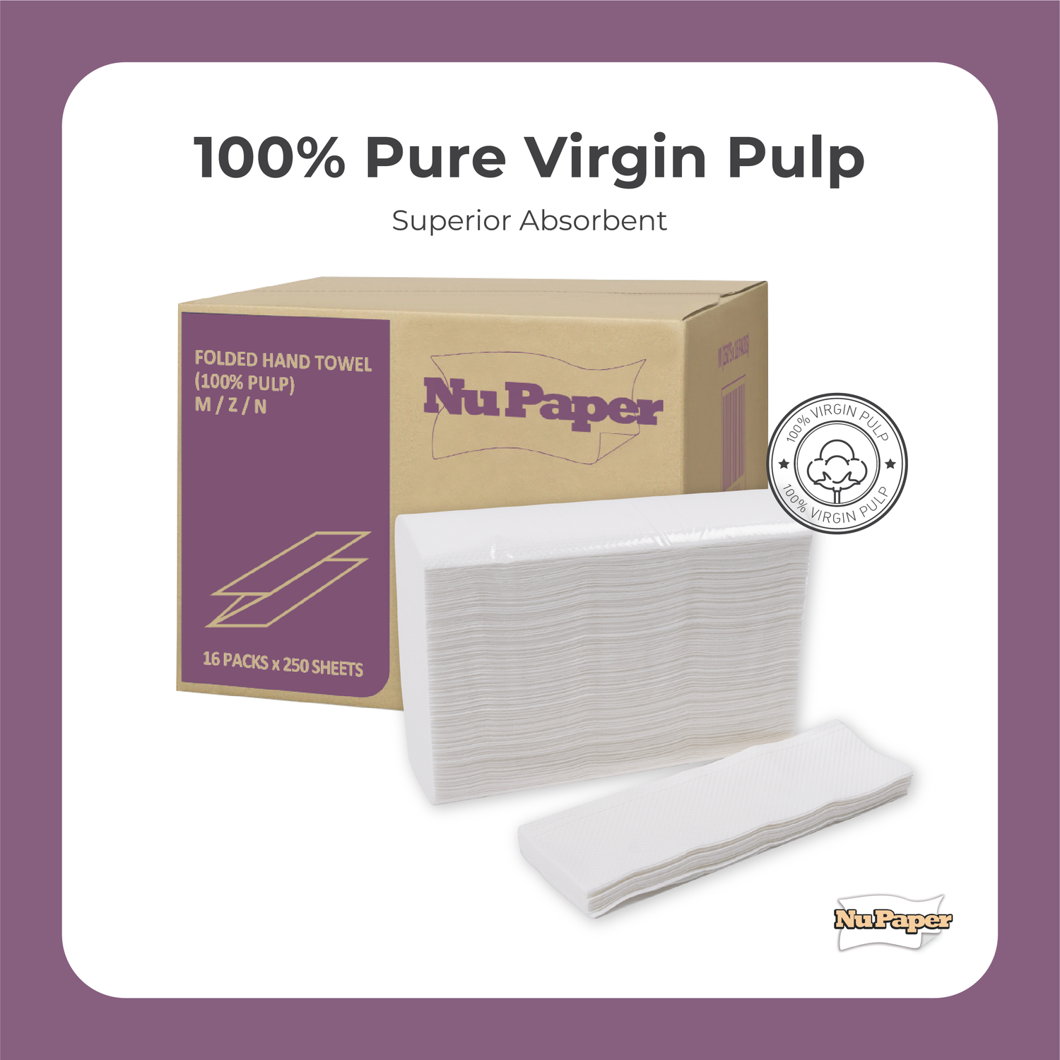 NuPaper® M-Fold Paper Hand Towel ERE2076-3 (4000 sheets, 16 pkts per carton)