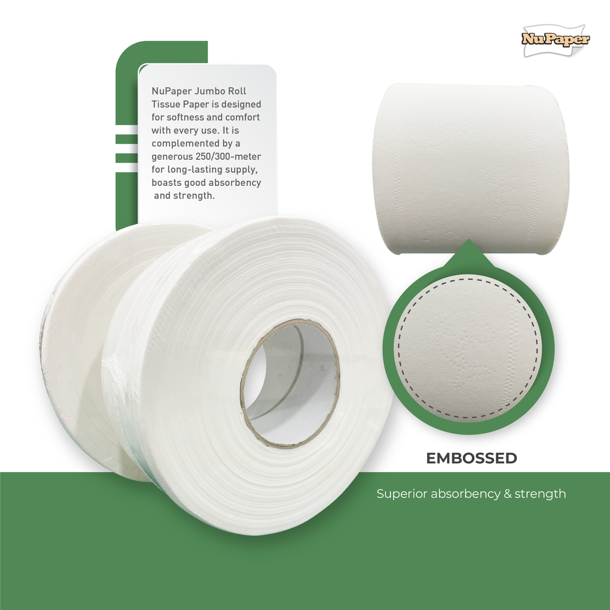 NuPaper® Jumbo Roll Tissue Pure Pulp –  12 rolls per carton