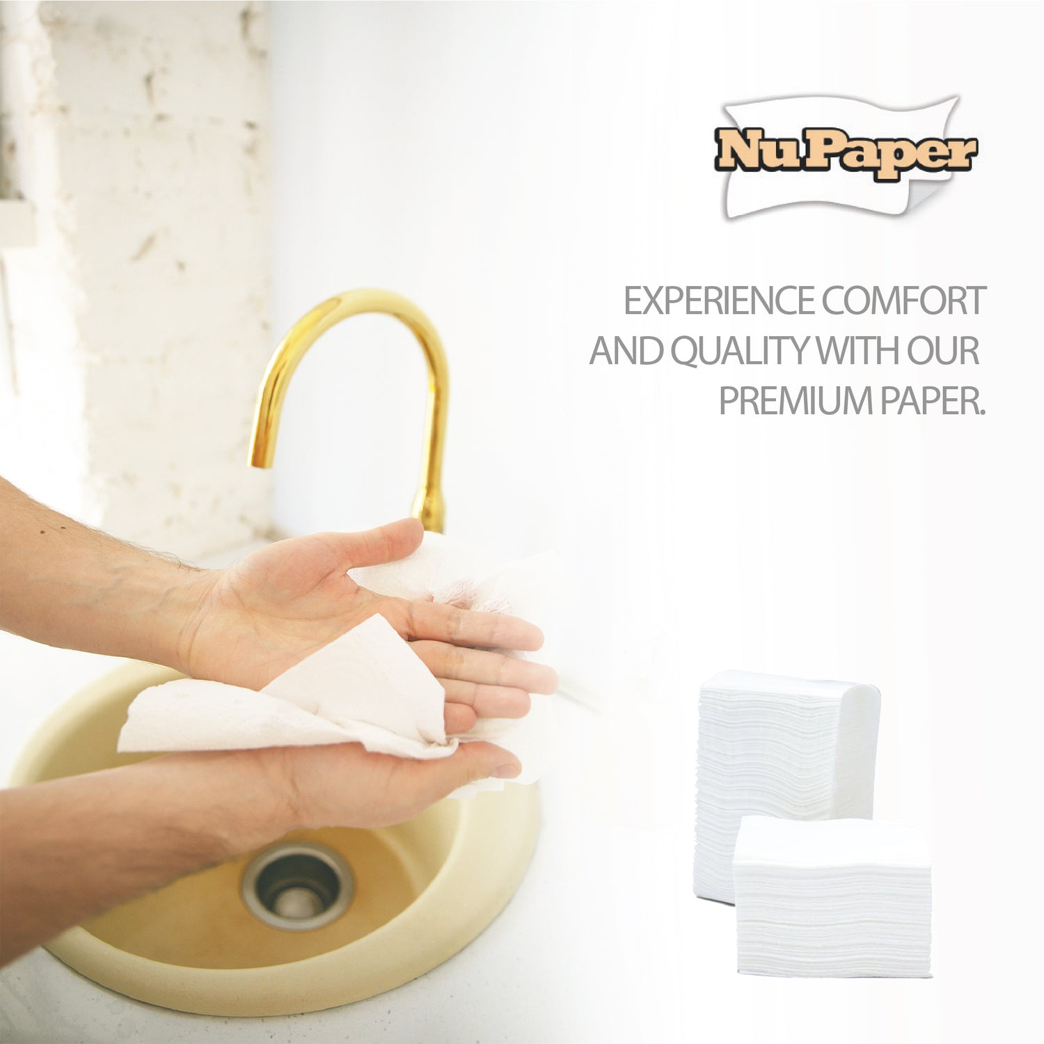 NuPaper® M-Fold Paper Hand Towel Small ERE2082-3 (8000 sheets, 32 pkts per carton)