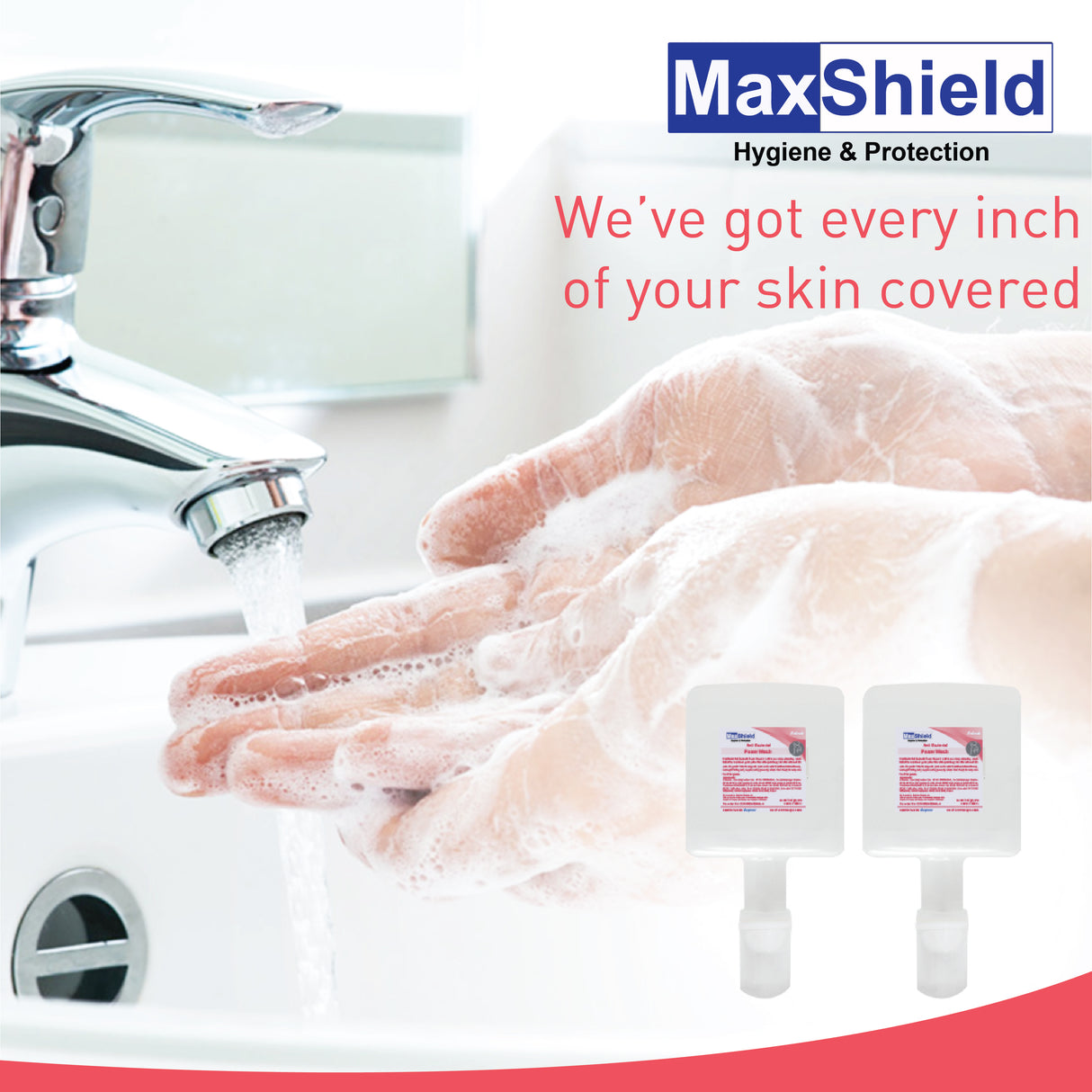 MaxShield® Anti-Bacterial Foam Wash Cartridges 6 x 800ml