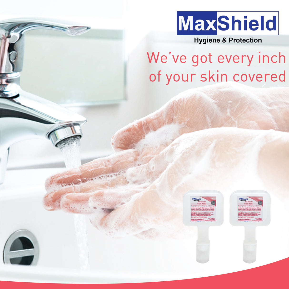 MaxShield® Anti-Bacterial Foam Wash Cartridges 6 x 500ml