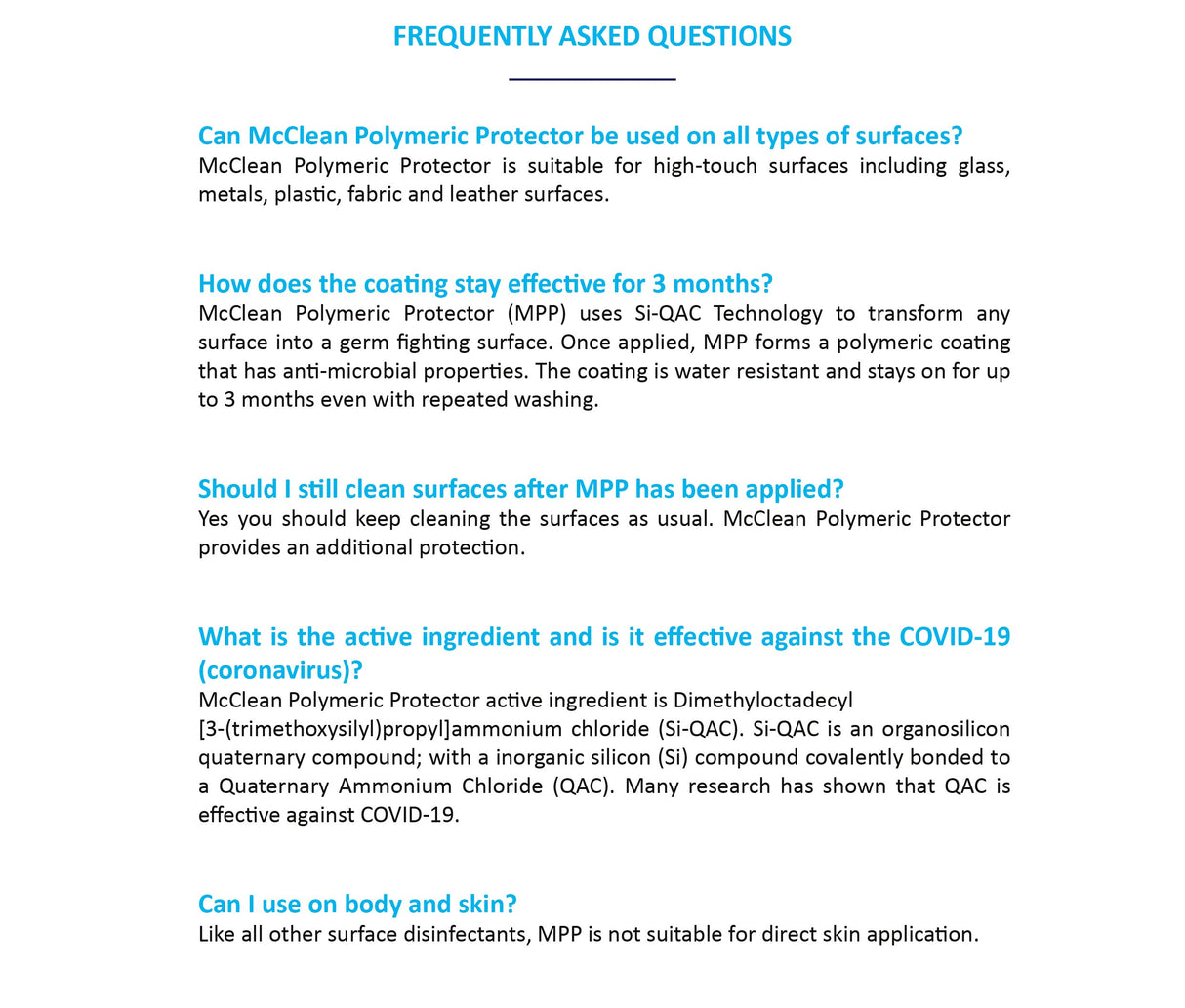 McClean® Polymeric Protector Antimicrobial Self-Disinfecting Coating Spray – Fragrance-free