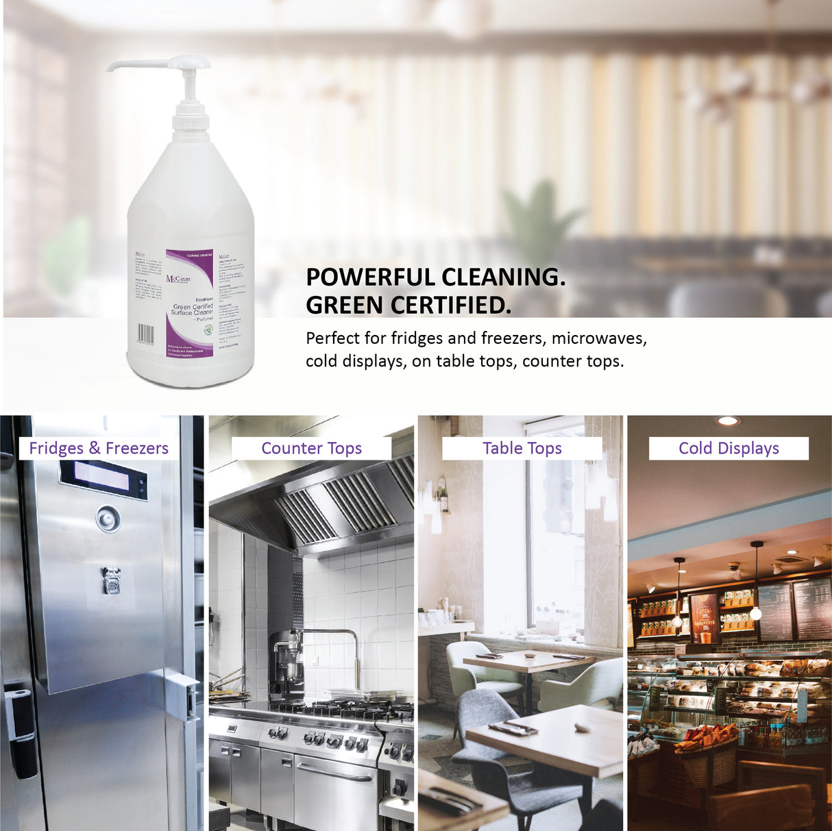 McClean® EcoKleen Green Label Certified Multi-Purpose Surface Cleaner – Fresh Lemon 2 X 2.5LT