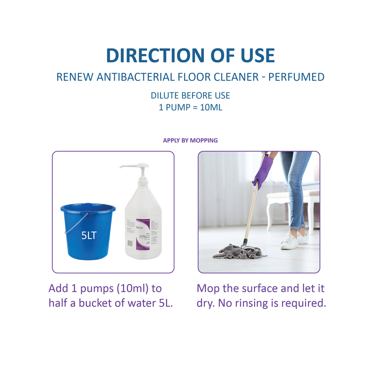 McClean – ReNew Anti-Bacterial Floor Cleaner ~ Perfumed 2x2.5LT