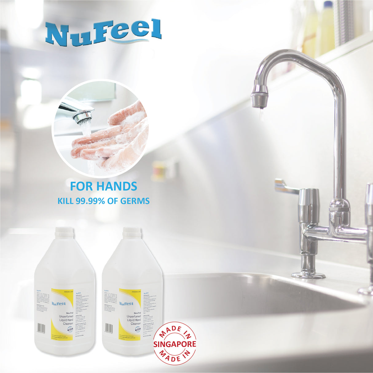 NuFeel® NeuTral Unperfumed Liquid Hand Cleanser 2 x 2.5LT