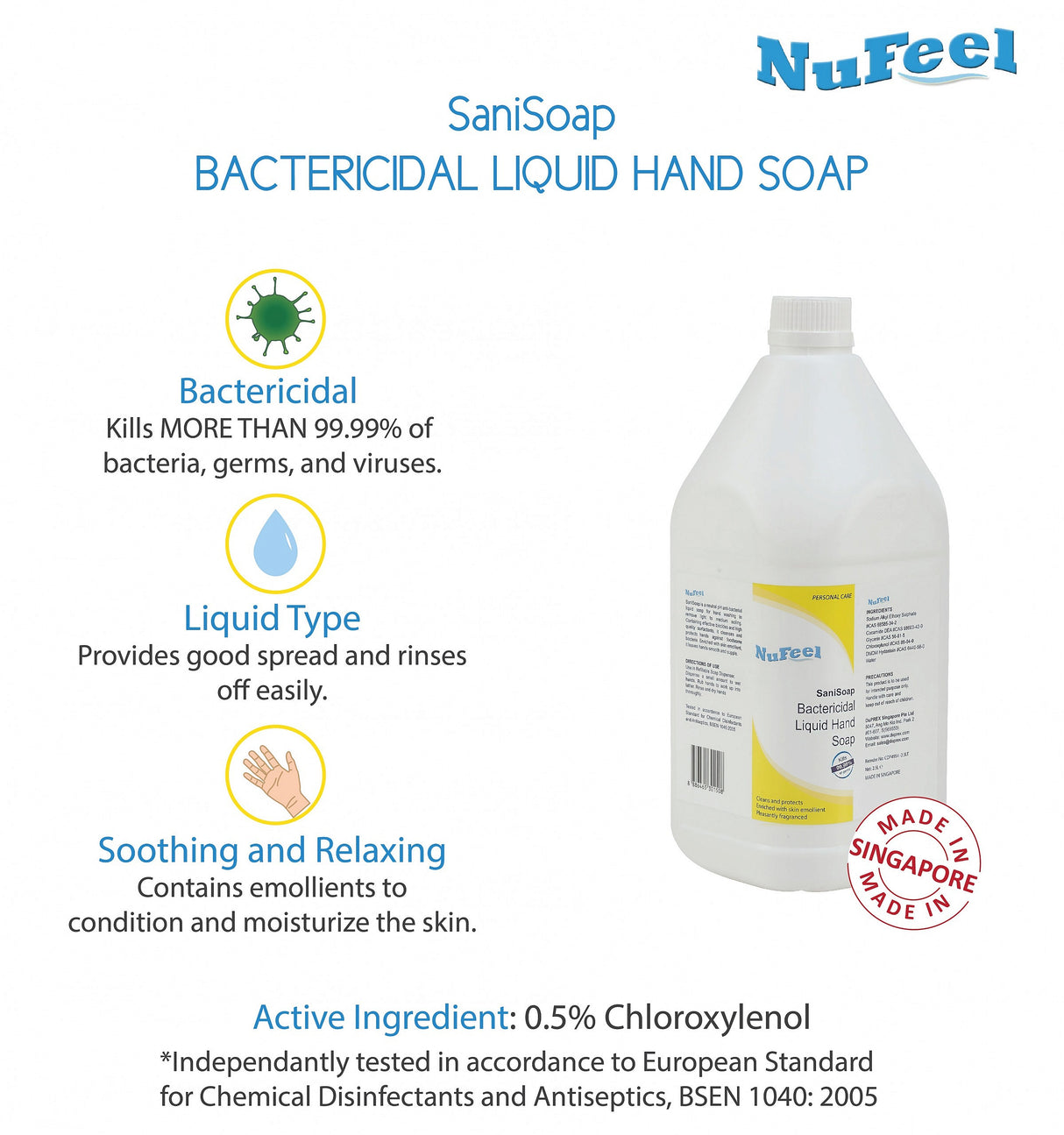 NuFeel® SaniSoap Anti-Bacterial Liquid Hand Soap Blue – Wild Berries 2 x 2.5LT