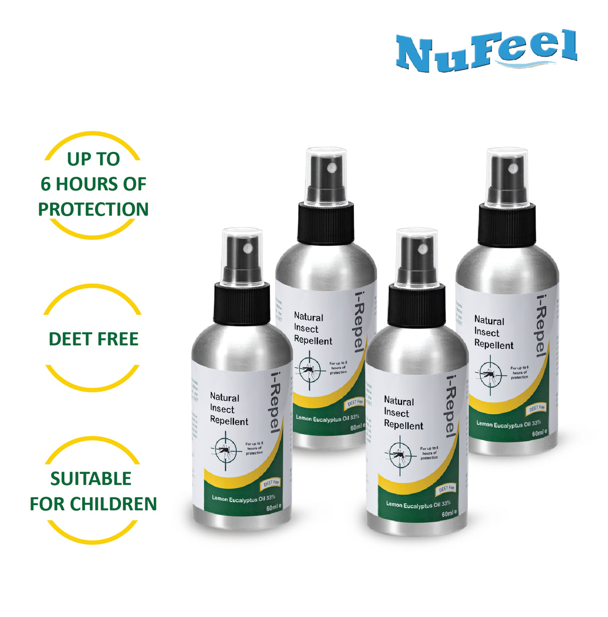 NuFeel® i-Repel Natural insect repellent 4 x 60ml