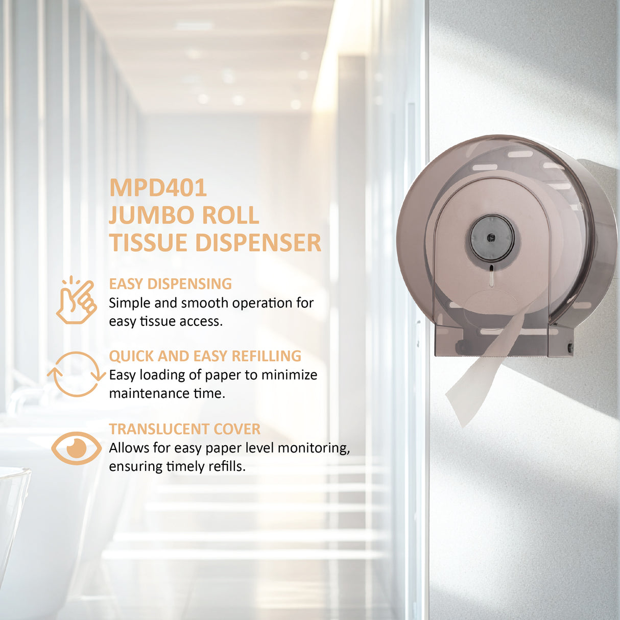 MPD 401 Jumbo Roll Tissue Dispenser 1 per carton