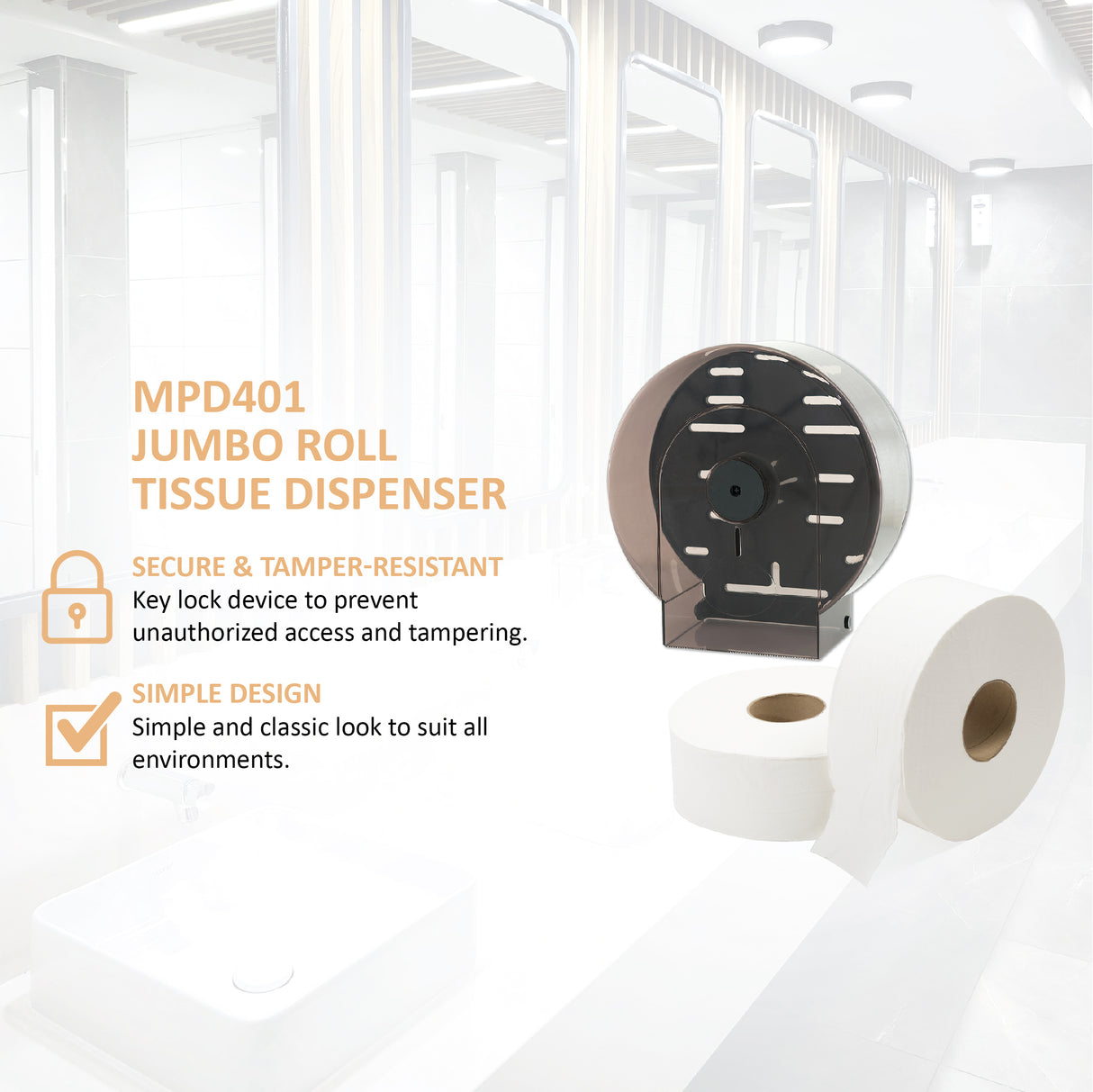 MPD 401 Jumbo Roll Tissue Dispenser 1 per carton
