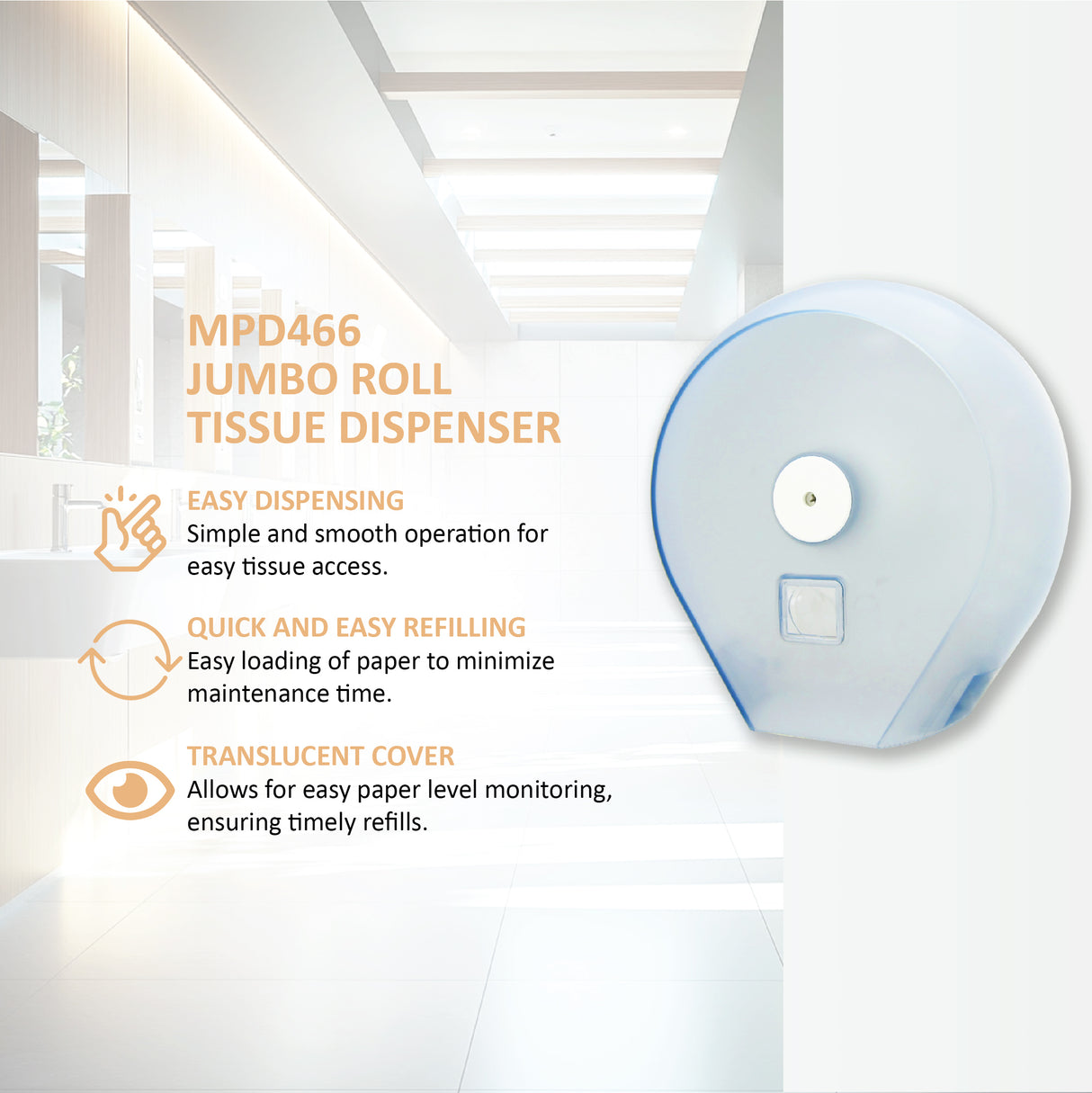 MPD466 Jumbo Roll Tissue Dispenser 1 per carton