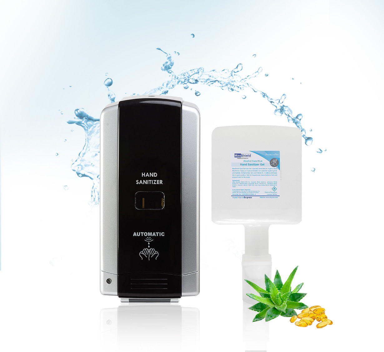 MaxShield® Hand Sanitizer Gel  Cartridges - Alcohol Hand Rub 6 x 800ml