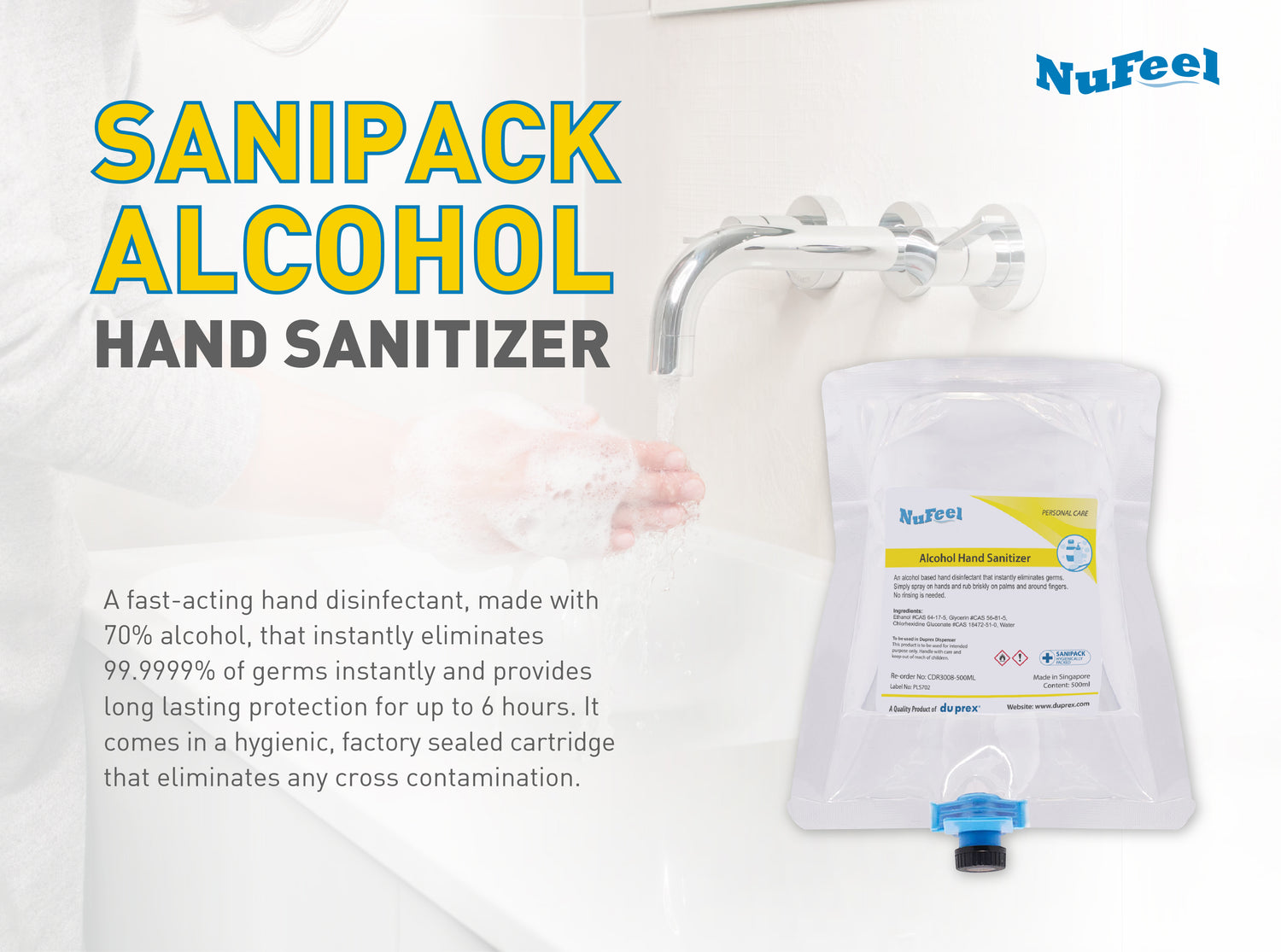 NuFeel® SaniPack Alcohol Hand Sanitizer pouch