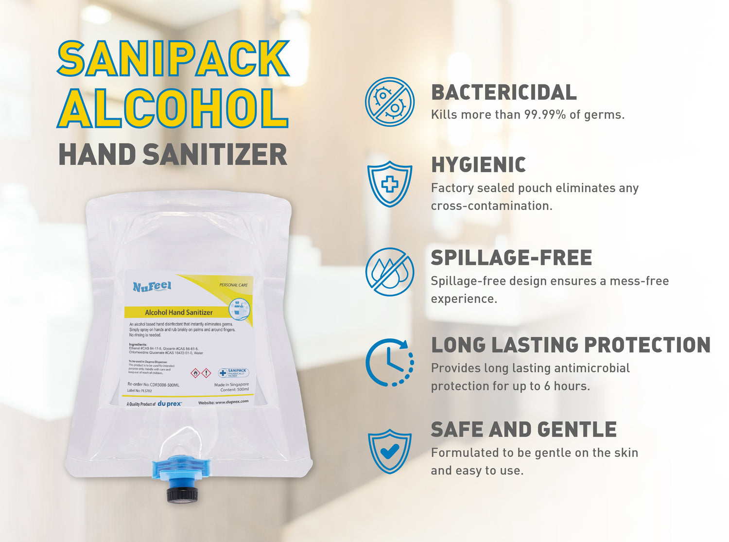 NuFeel® SaniPack Alcohol Hand Sanitizer pouch