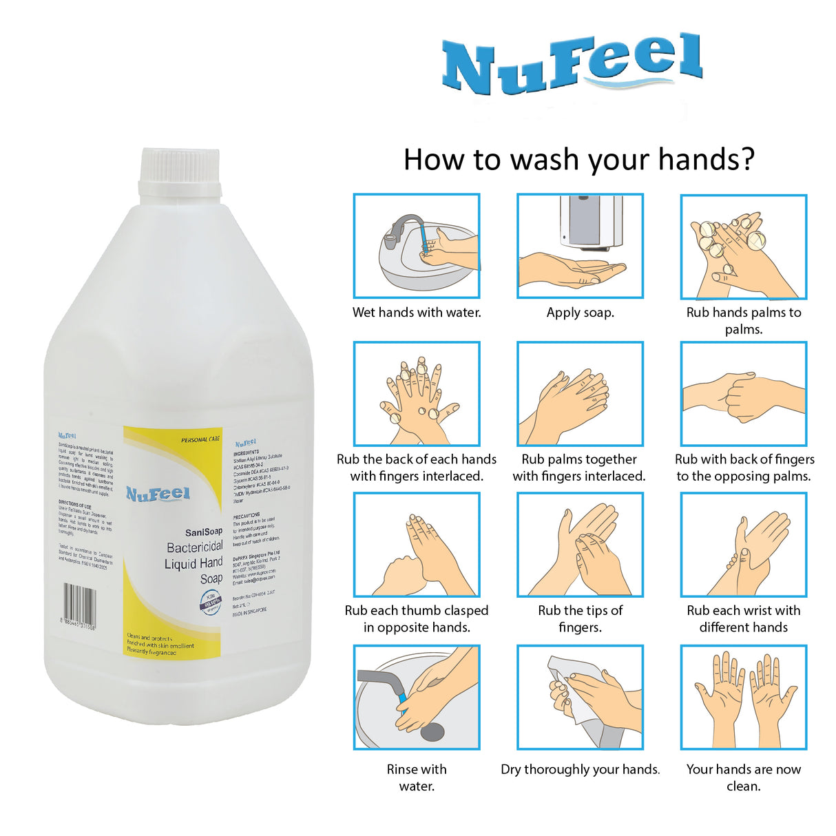 NuFeel® SaniSoap Anti-Bacterial Liquid Hand Soap Blue – Wild Berries 2 x 2.5LT