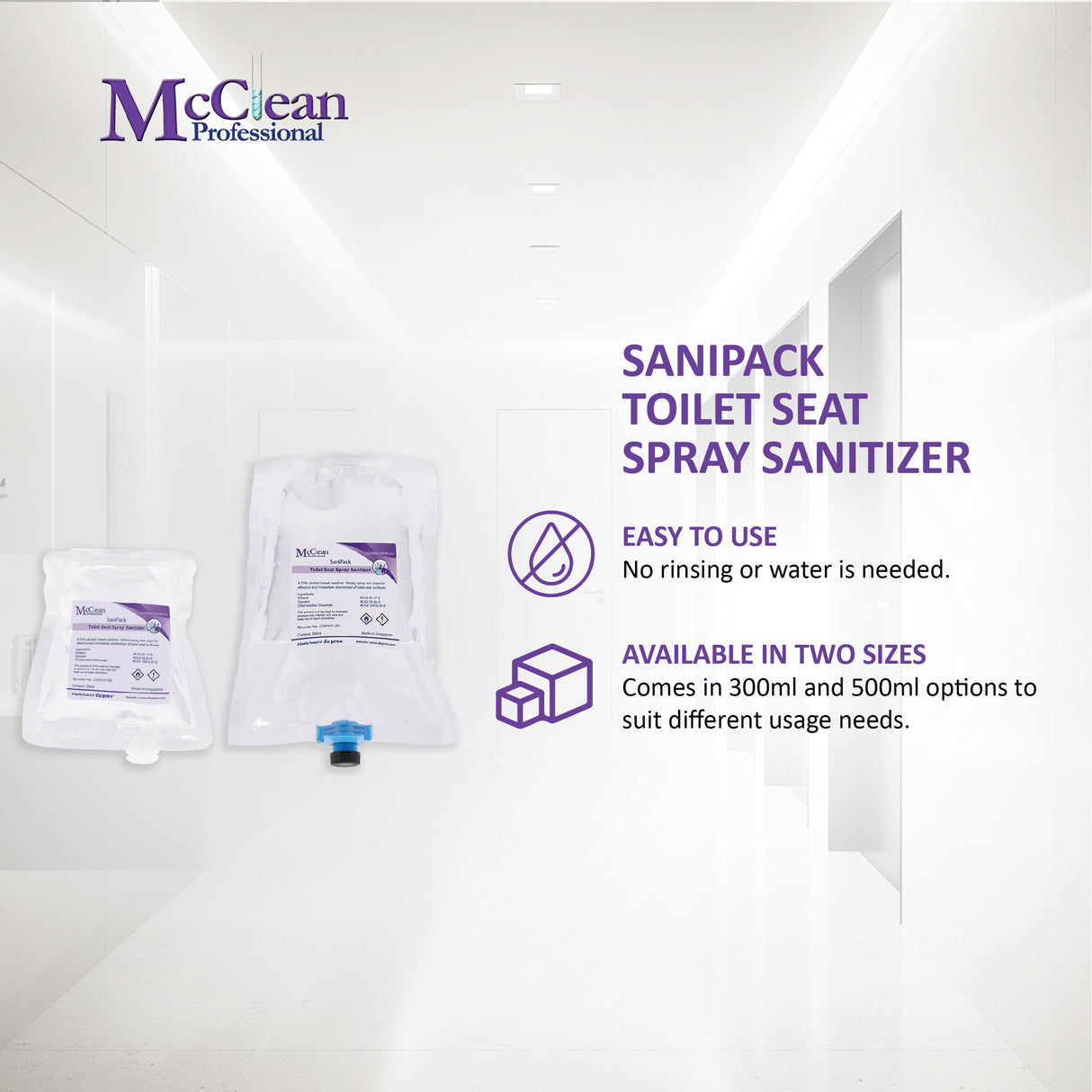 McClean® SaniPack Toilet Seat Spray Sanitizer