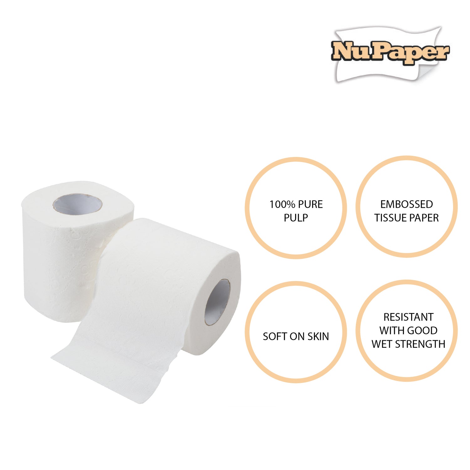 NuPaper® Toilet Roll Tissue Pure Pulp ERE2306-1 (220 sheets, 120 rolls per carton)