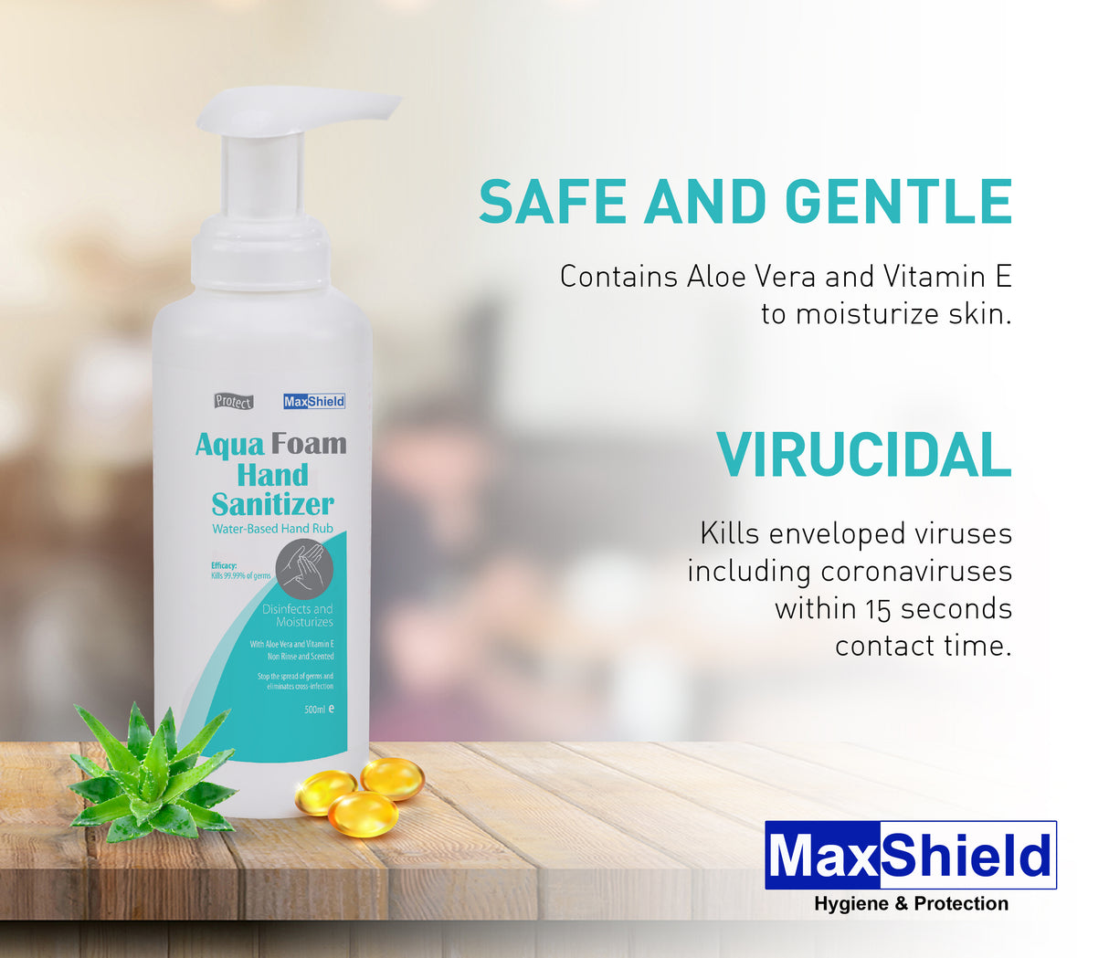 MaxShield® Aqua Foam Hand Sanitizer Water-Based Hand Rub