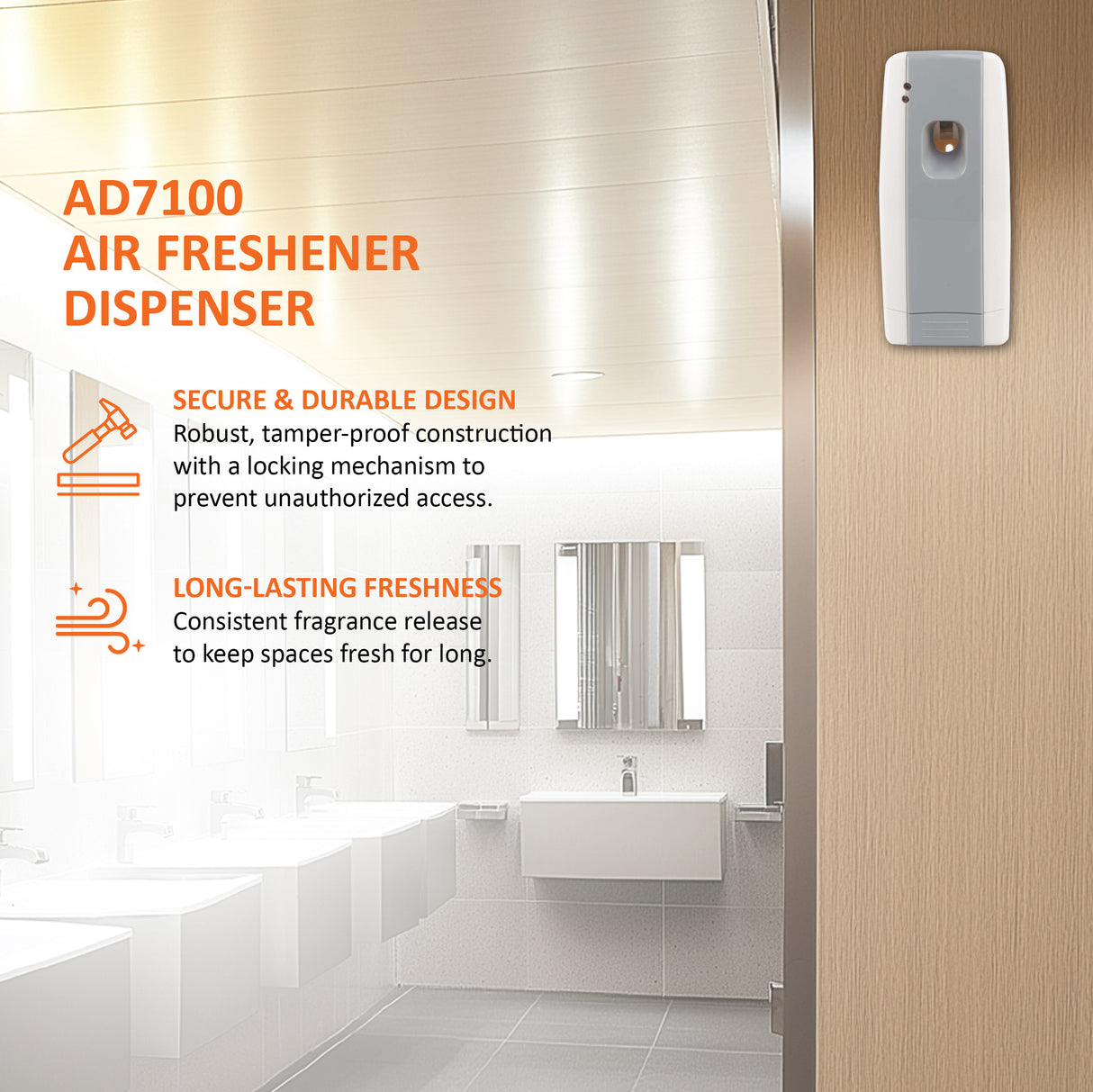 AD7100 NuTech Air Freshener Dispenser White Grey