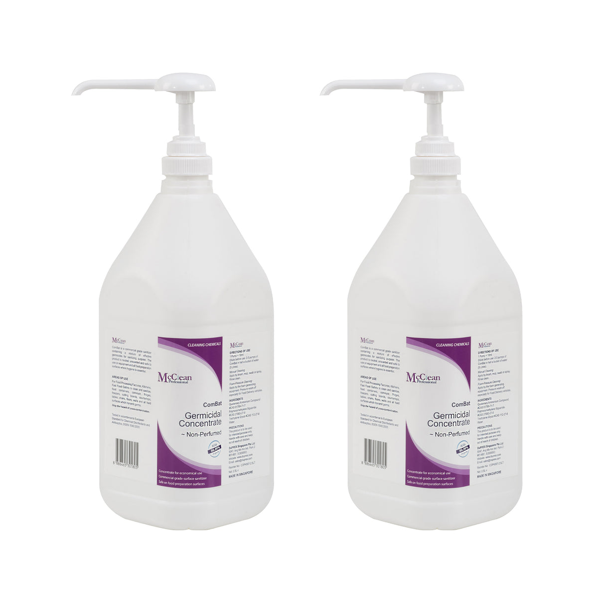 McClean® ComBat Germicidal Concentrate – Non Perfumed 2 x 2.5LT