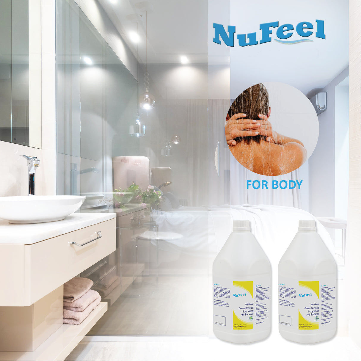 NuFeel® EcoSoap Green Label Certified Anti-Bacterial Body Wash 2 x 2.5LT