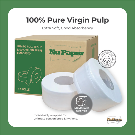 NuPaper® Jumbo Roll Tissue Pure Pulp –  12 rolls per carton