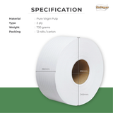 NuPaper® Jumbo Roll Tissue Pure Pulp –  12 rolls per carton