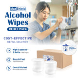 MaxShield Alcohol Wipes Refill Pack - 2 rolls/box