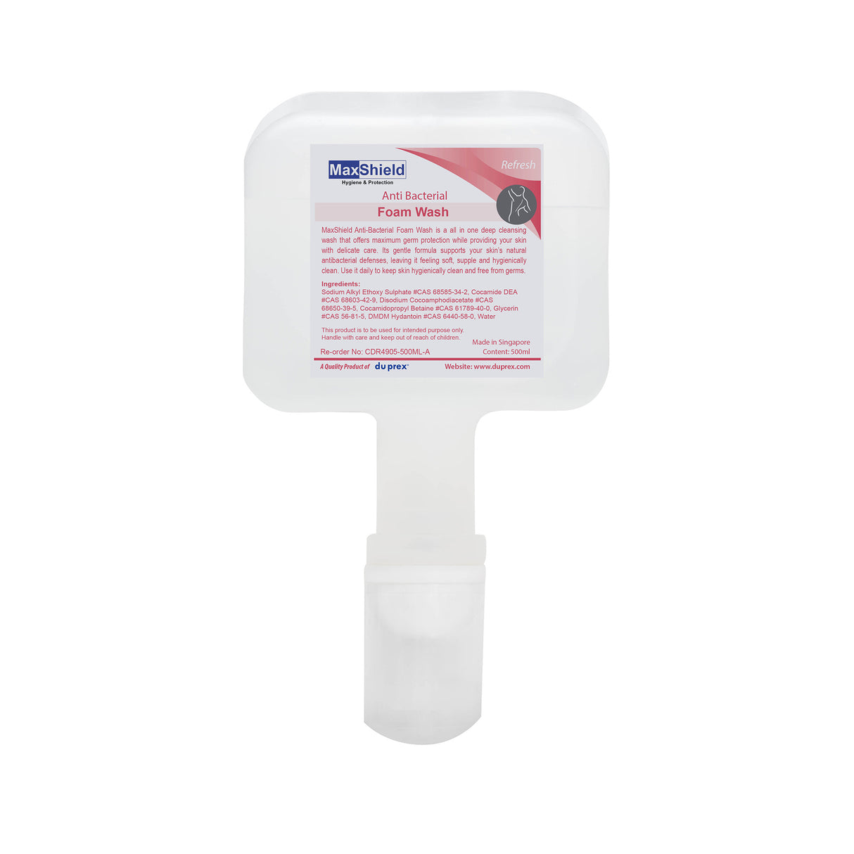 MaxShield® Anti-Bacterial Foam Wash Cartridges 6 x 500ml