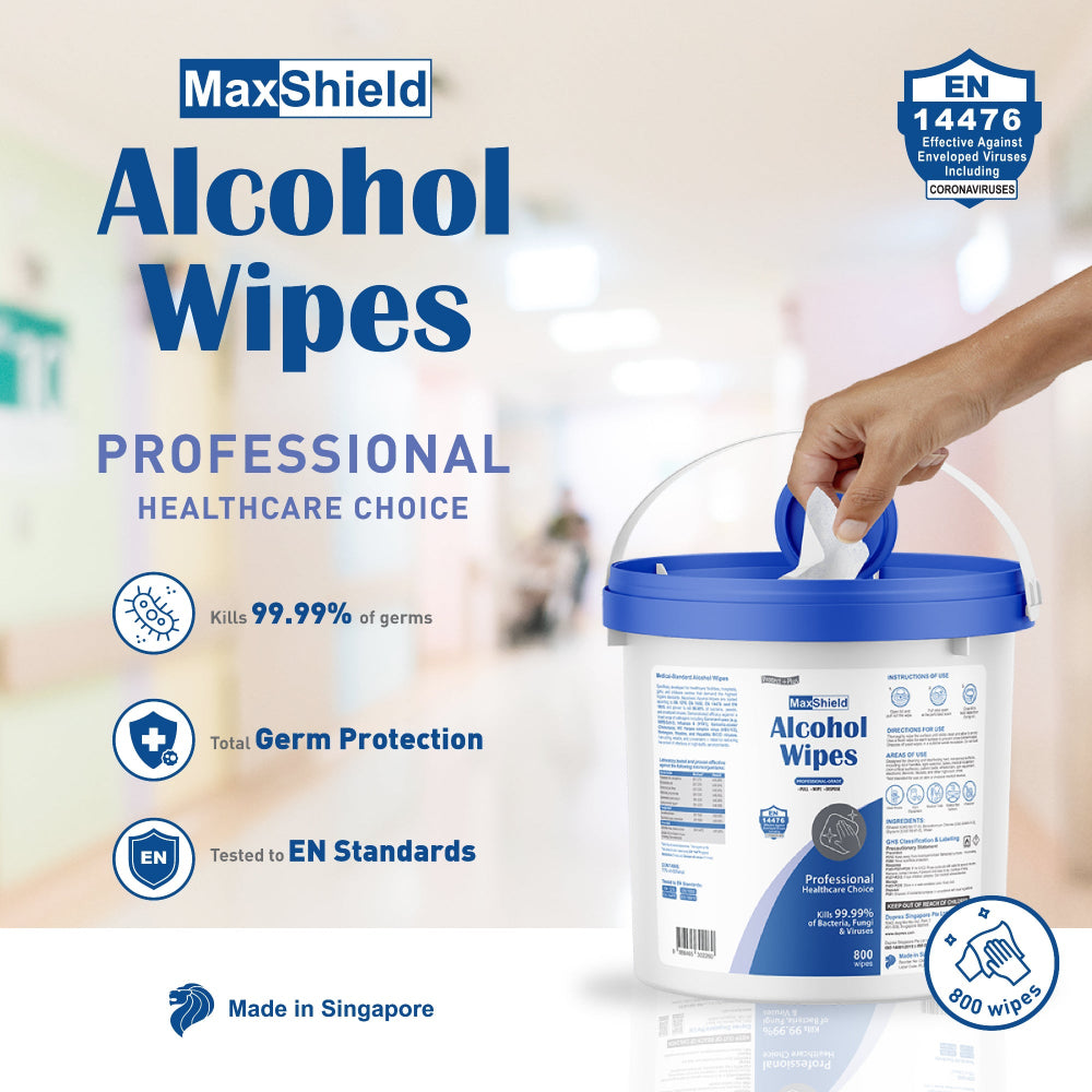 MaxShield Alcohol Wipes Bucket - 800 Wipes