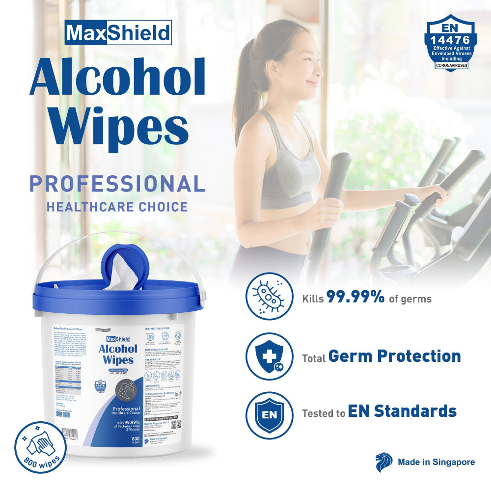MaxShield Alcohol Wipes Bucket - 800 Wipes