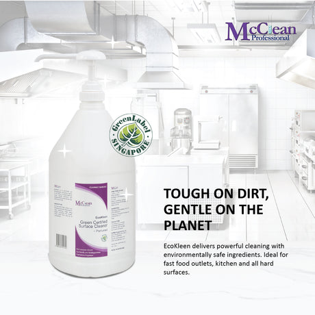 McClean® EcoKleen Green Label Certified Multi-Purpose Surface Cleaner – Fresh Lemon  2 X 2.5LT
