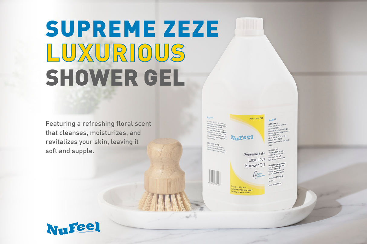 NuFeel® Supreme ZeZe Luxurious 3 in 1 Shower Gel Pearly White  2 x 2.5LT