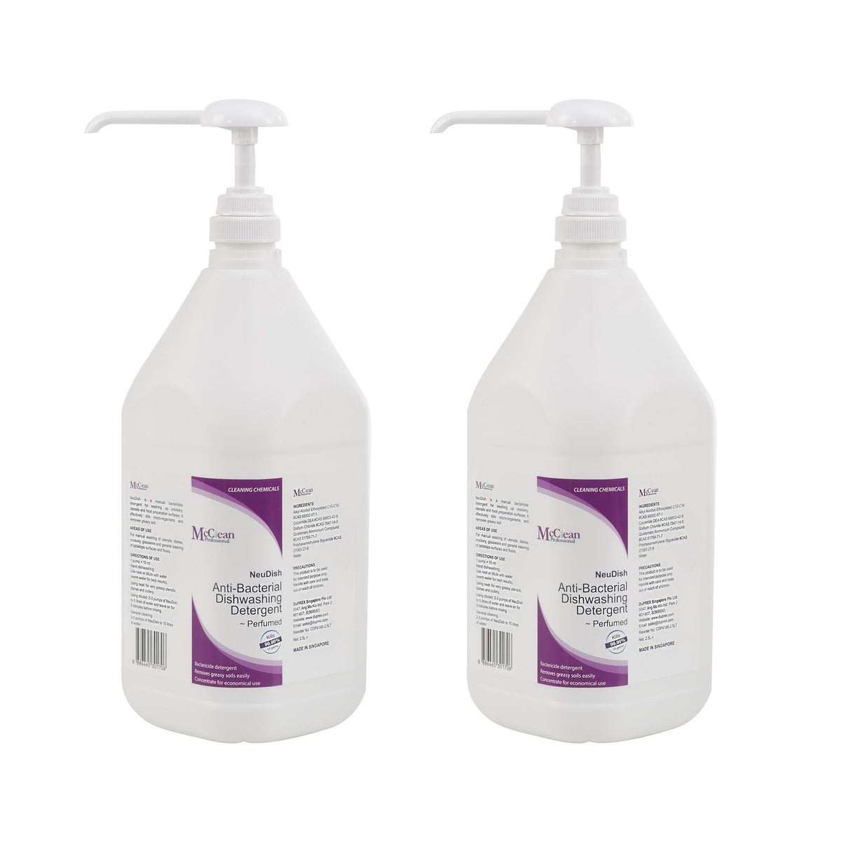 McClean® NeuDish Anti-Bacterial Dishwashing Detergent – Lemon 2 x 2.5LT