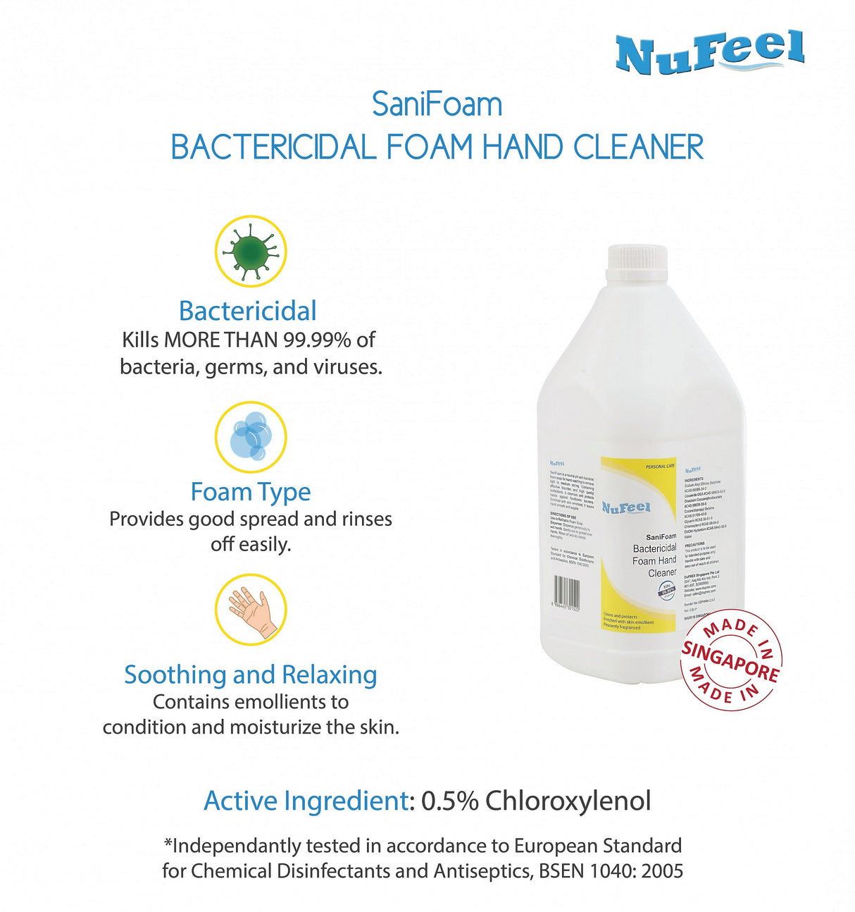 NuFeel® SaniFoam Anti-Bacterial Foam Hand Cleaner Pink CDP4946 – 2 x 2.5LT