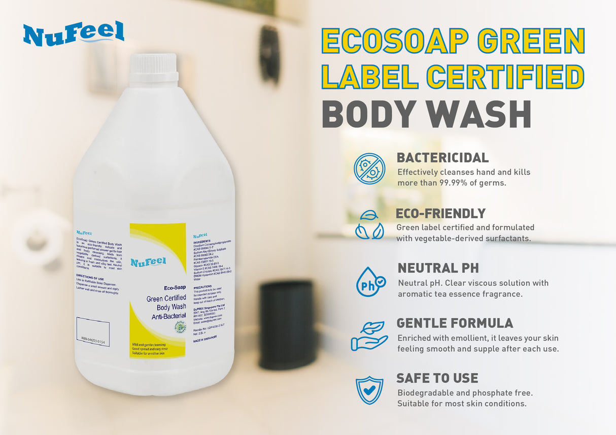 NuFeel® EcoSoap Green Label Certified Anti-Bacterial Body Wash 2 x 2.5LT