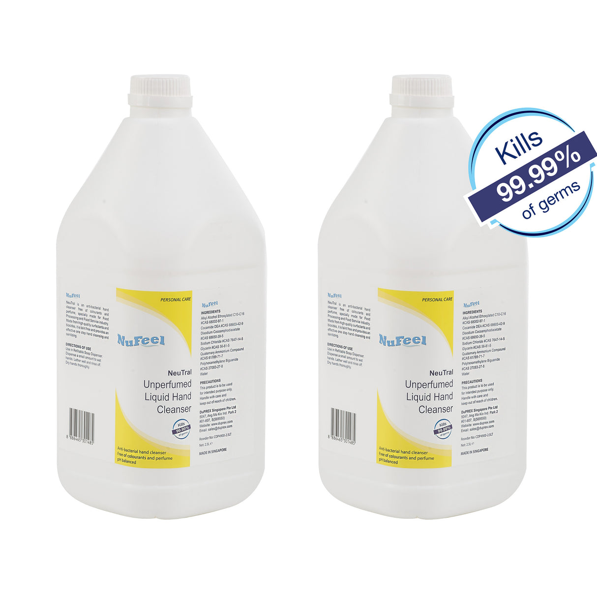 NuFeel®  NeuTral Unperfumed Liquid Hand Cleanser  2 x 2.5LT