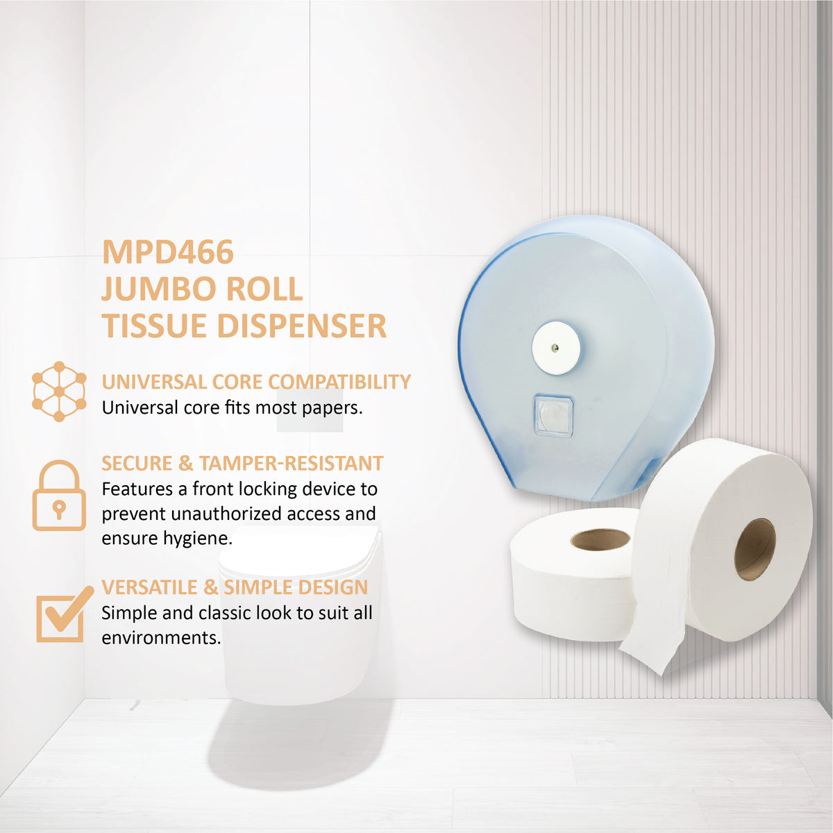 Mpd Paper MPD466 Jumbo Roll Tissue Dispenser 1 per carton – Duprex Online