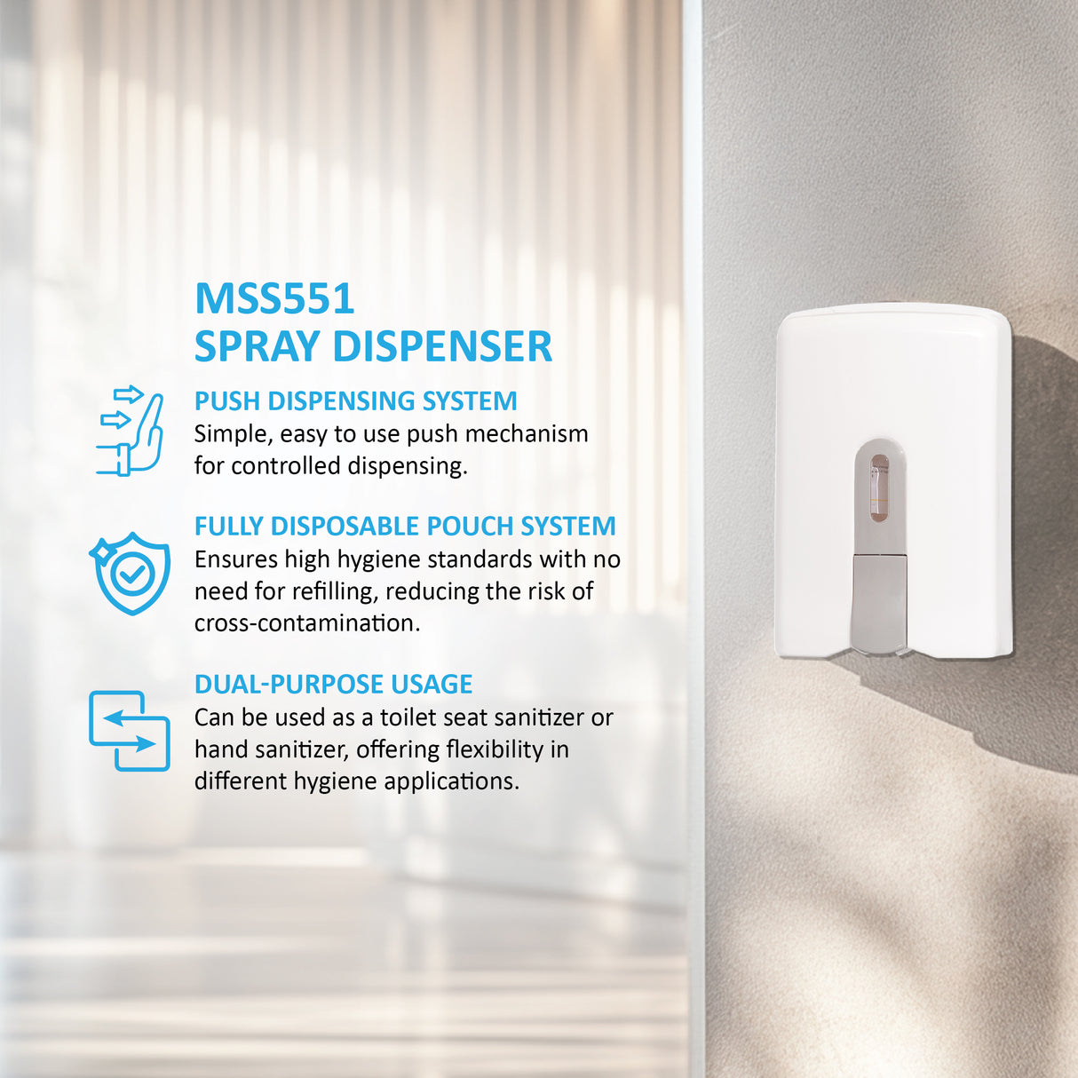 MSS551  Spray Dispenser Cream Grey – 300ml